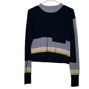 Athleta Navy and Lime Sweater